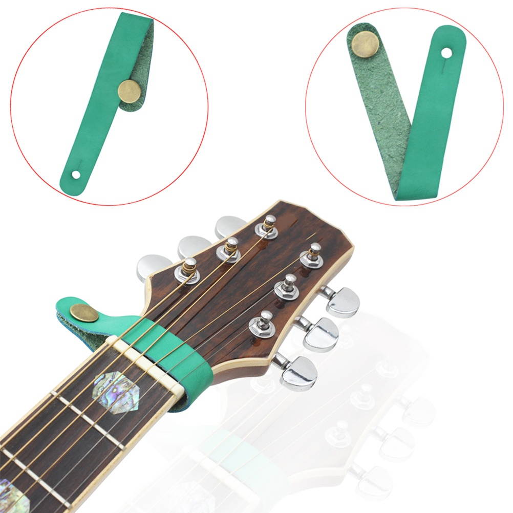 Acoustic Guitar Neck Strap Button Head Stock Leather Strap Tie Fits above Neck on Guitar Headstock (Coffee)