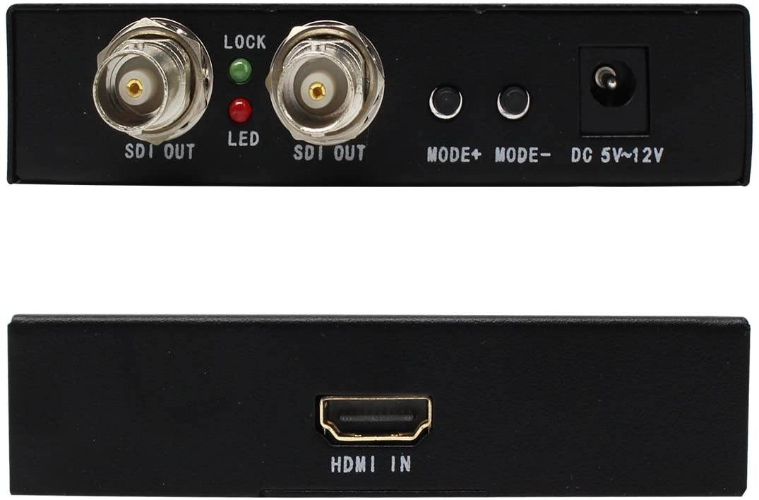 Wiistar HDMI to SDI Converter 3G HD SD-HDMI to SDI with Dual SDI Output Support Upscaler to 1080P for Monitors Home Theater