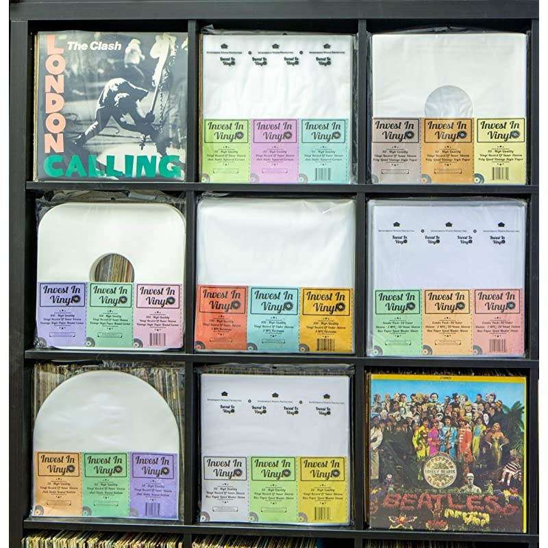 100 LP Vinyl Record Inner Sleeves Heavy Stock Ivory White Paper Rounded Corners Protective 33 RPM 12 Record Sleeves 80 GSM Covers Provide Your LP Collection with the Proper Protection