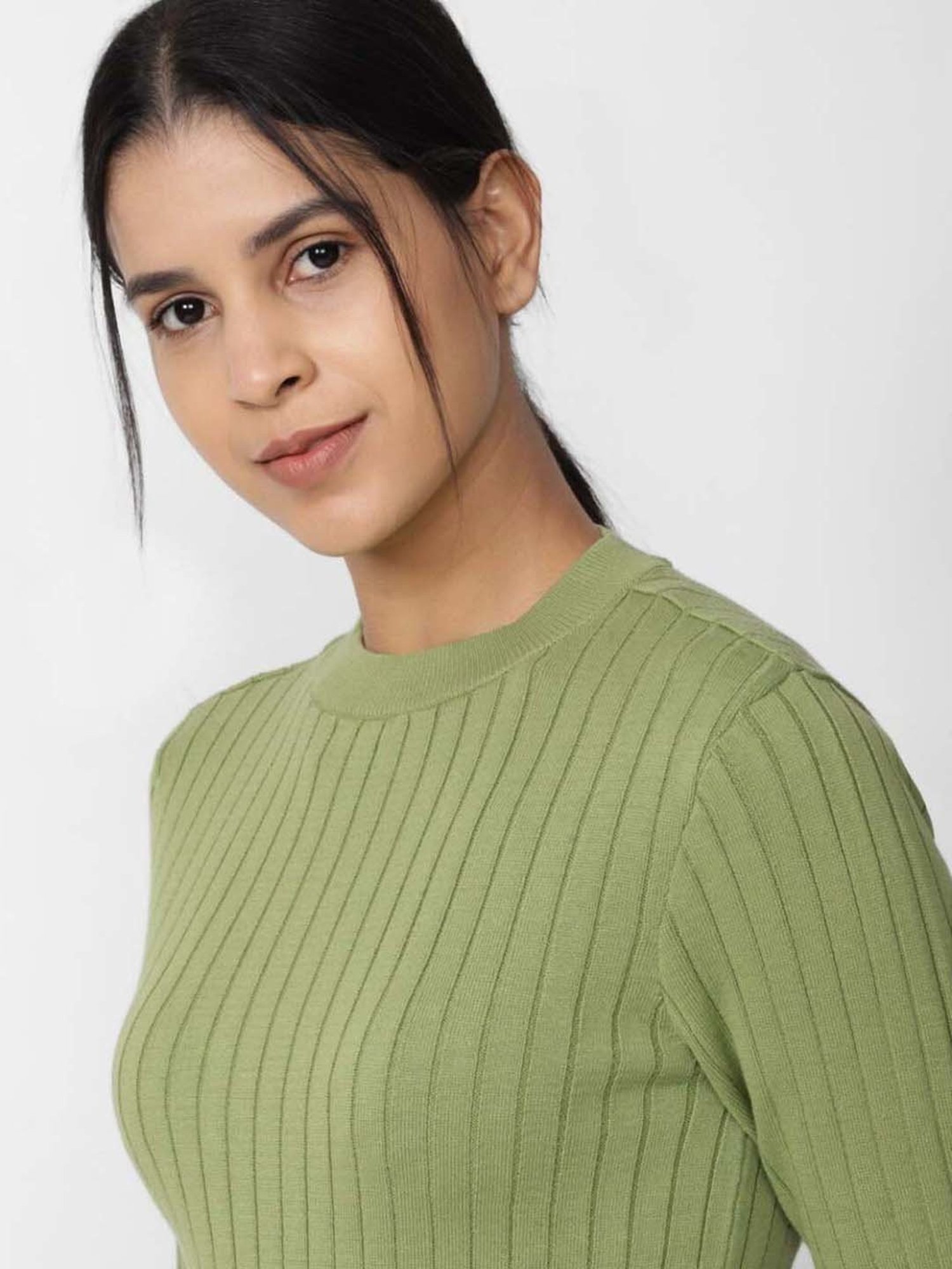 Van Heusen Green Cotton Striped Top