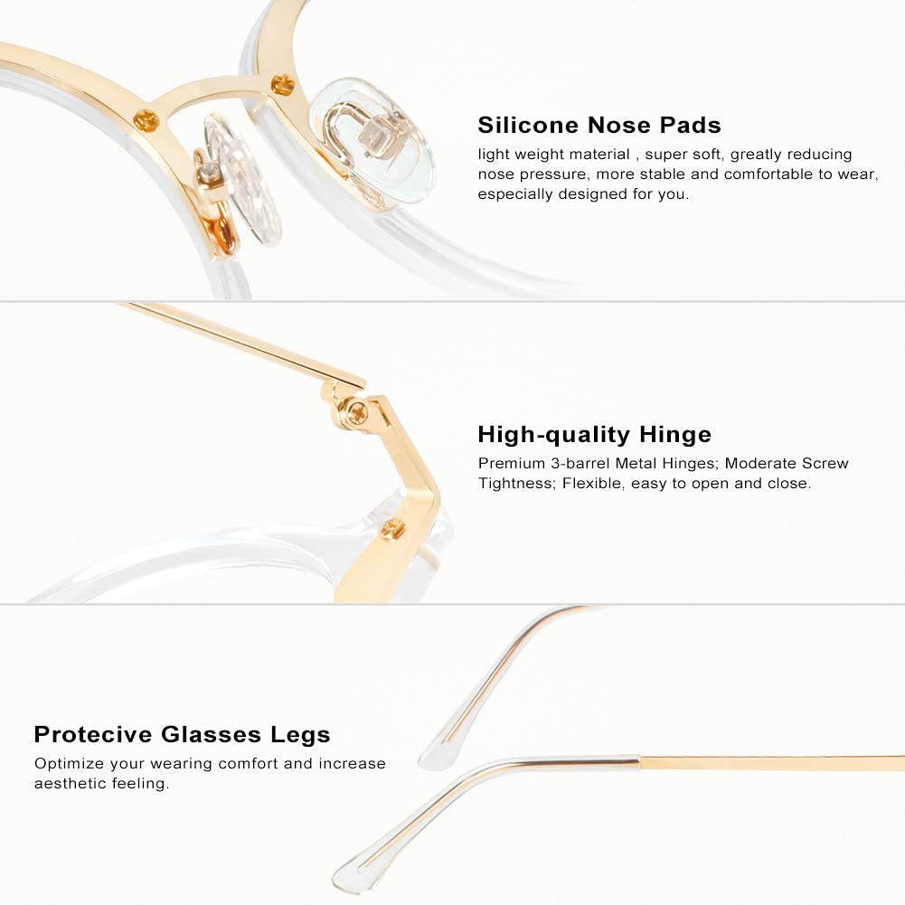 Blue Light Blocking Glasses Women, Gaming Computer Reading Fake Glasses for Women Men Non Prescription Anti Eyestrain Blue Ray(Transparent)