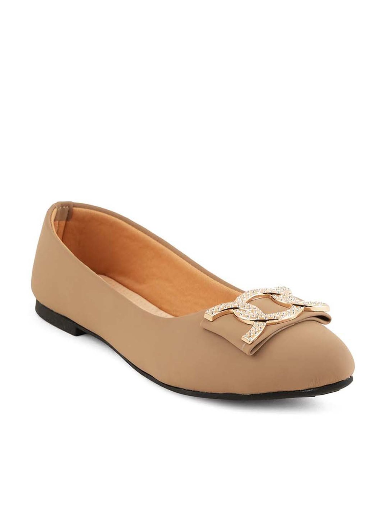 Scentra Women's Beige Flat Ballets