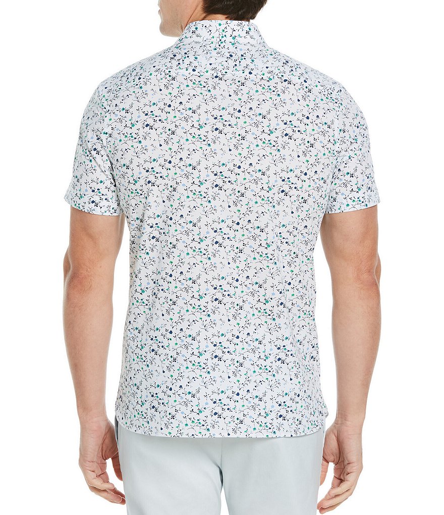 Perry Ellis Floral Print Stretch Short-Sleeve Woven Shirt