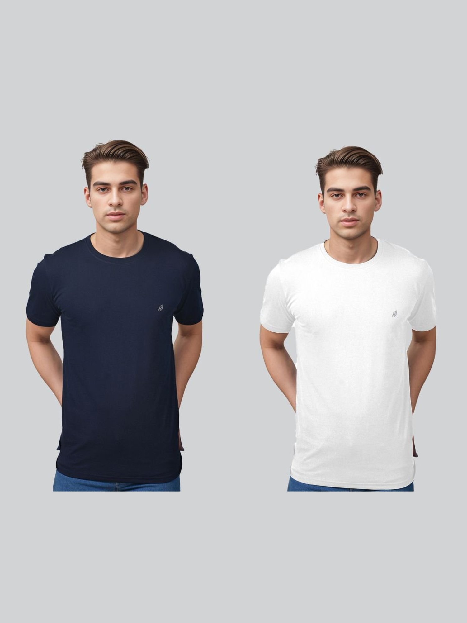 Lux Nitro Navy & White Regular Fit T-Shirt