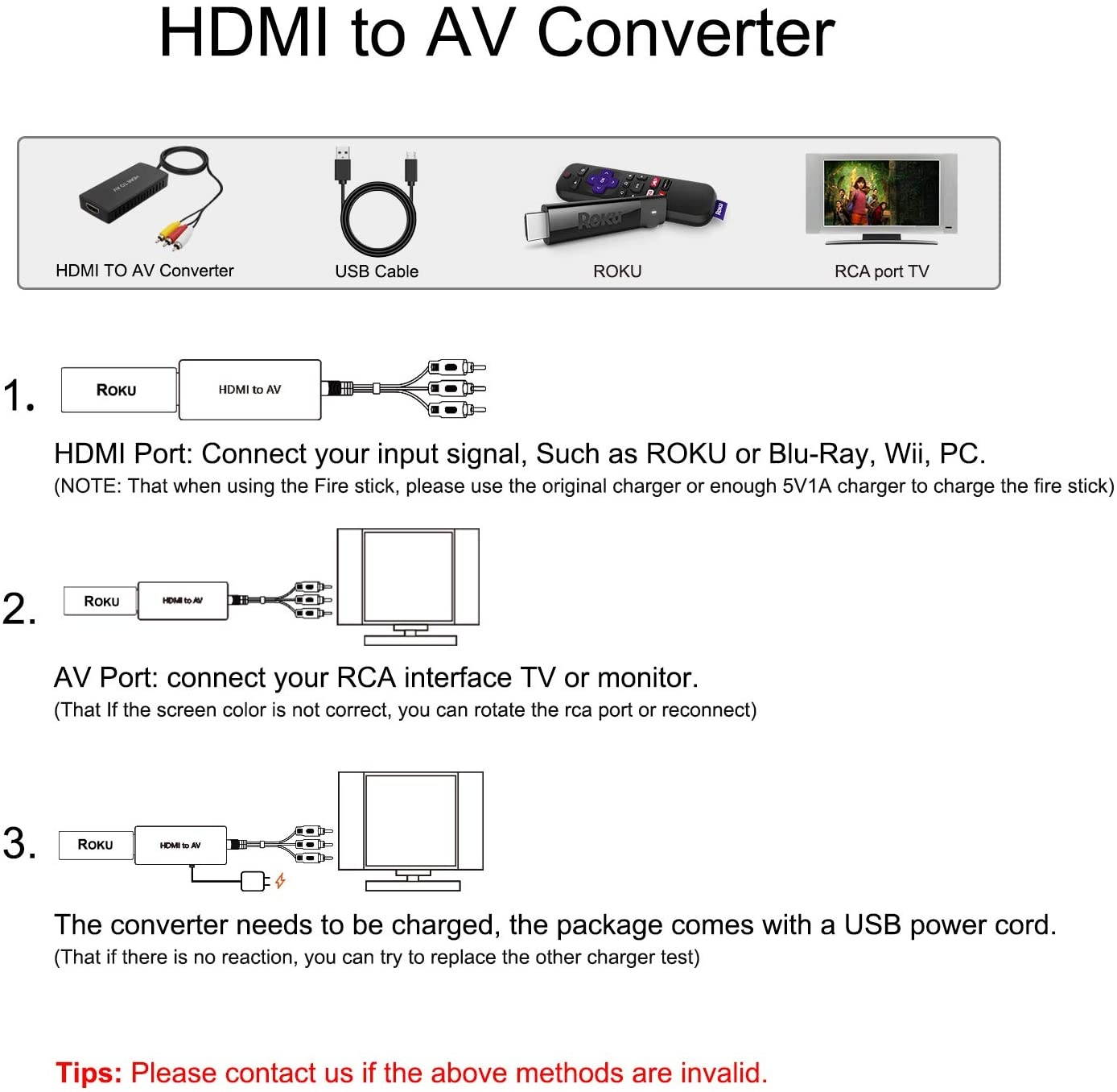 HDMI to RCA Converter HDMI to Composite Video Audio Converter Adapter HDMI to AV Supports PAL/NTSC for PS4 Xbox Switch TV Stick Roku Fire Stick Blu-Ray DVD Player