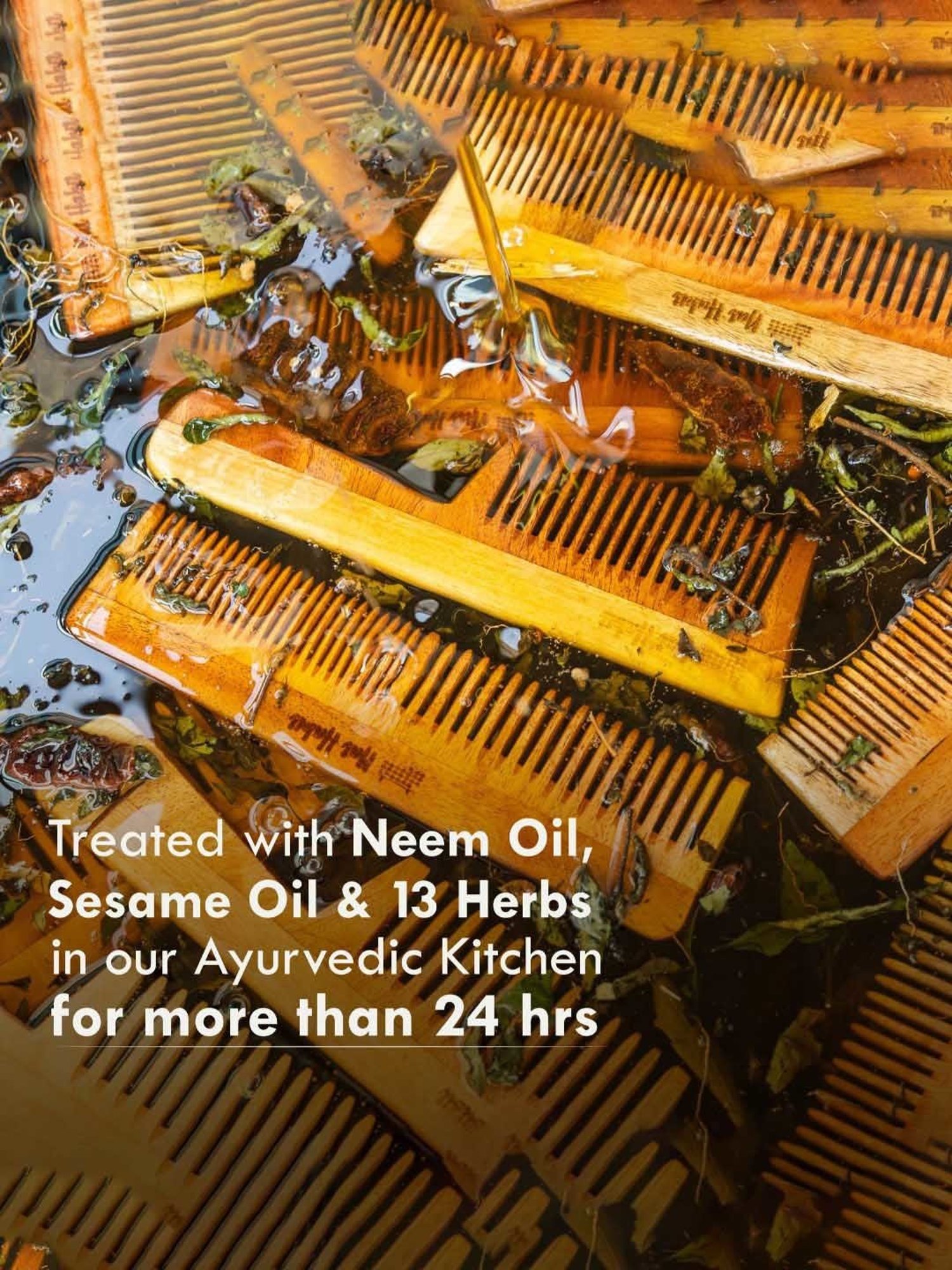 Nat Habit Kacchi Neem Wooden Wide Tooth Comb - Small