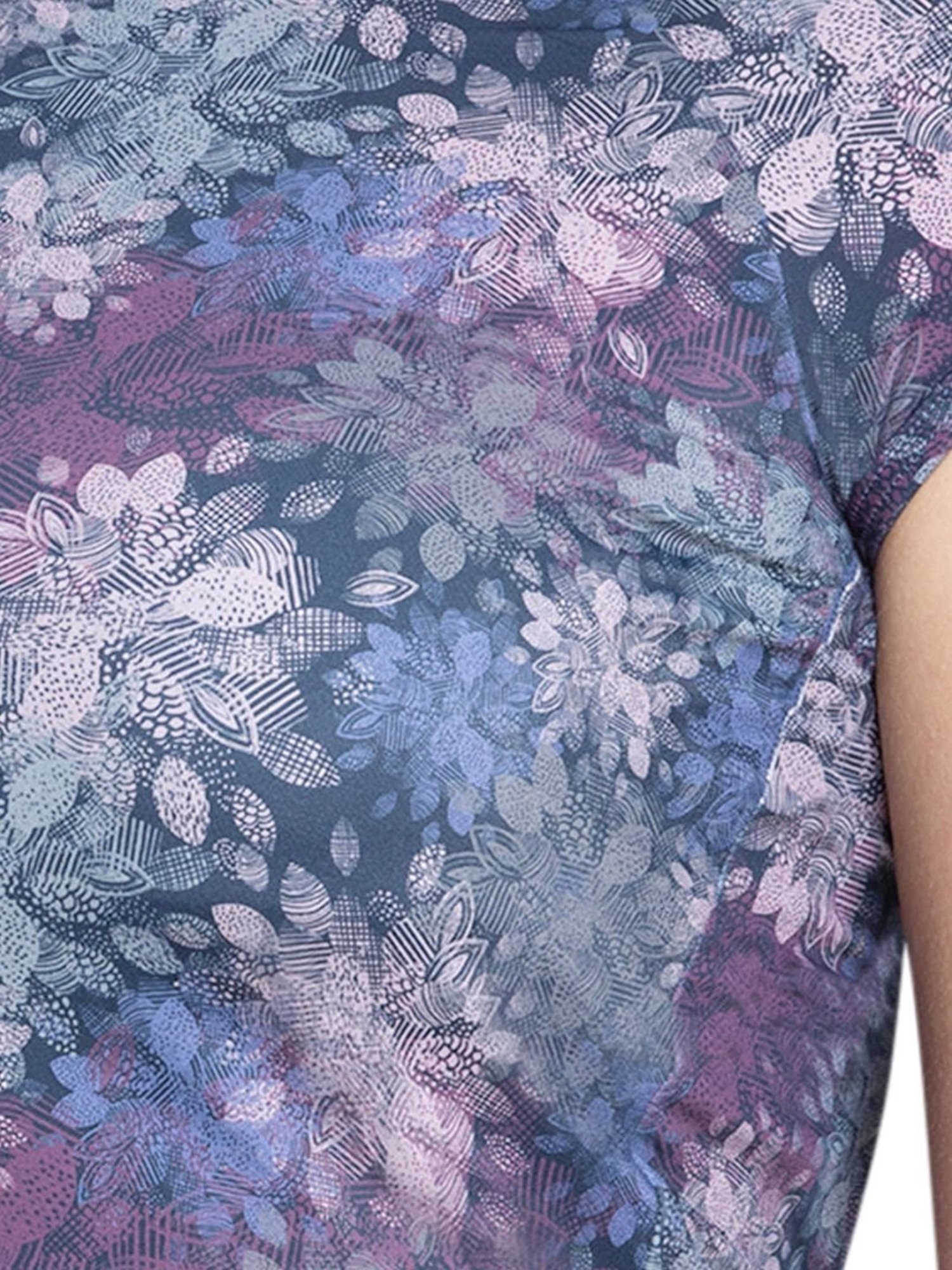 Amante Blue Printed Swim Top