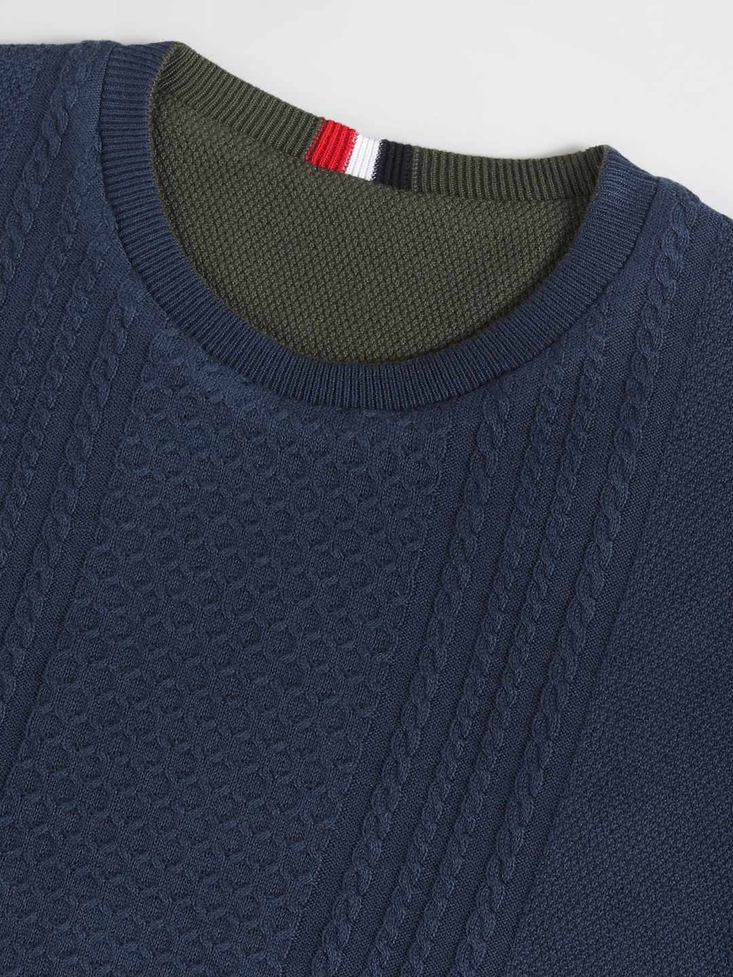 Arrow Sport Navy & Olive Regular Fit Sweater