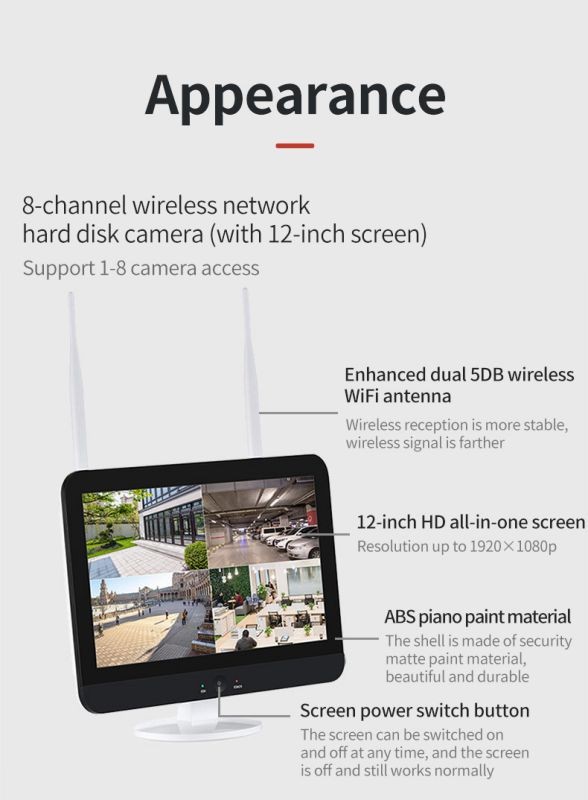 Security Camera System 4CH 5MP HD NVR Kit CCTV Two Way Audio AI Face Detect Outdoor Video Surveillance IP Camera Set