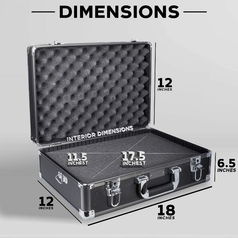 Zeikos ZE-HC36-W Deluxe Medium Hard Shell Protective Storage Portable Work Case with Shoulder Strap, Reliable Latches, and Dividers, White