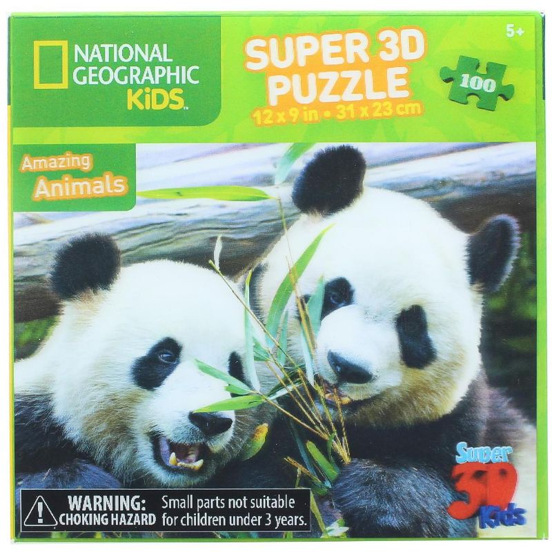 The Zoofy Group LLC National Geographic Kids Giant Pandas 100 Piece Super 3D Kids Jigsaw Puzzle
