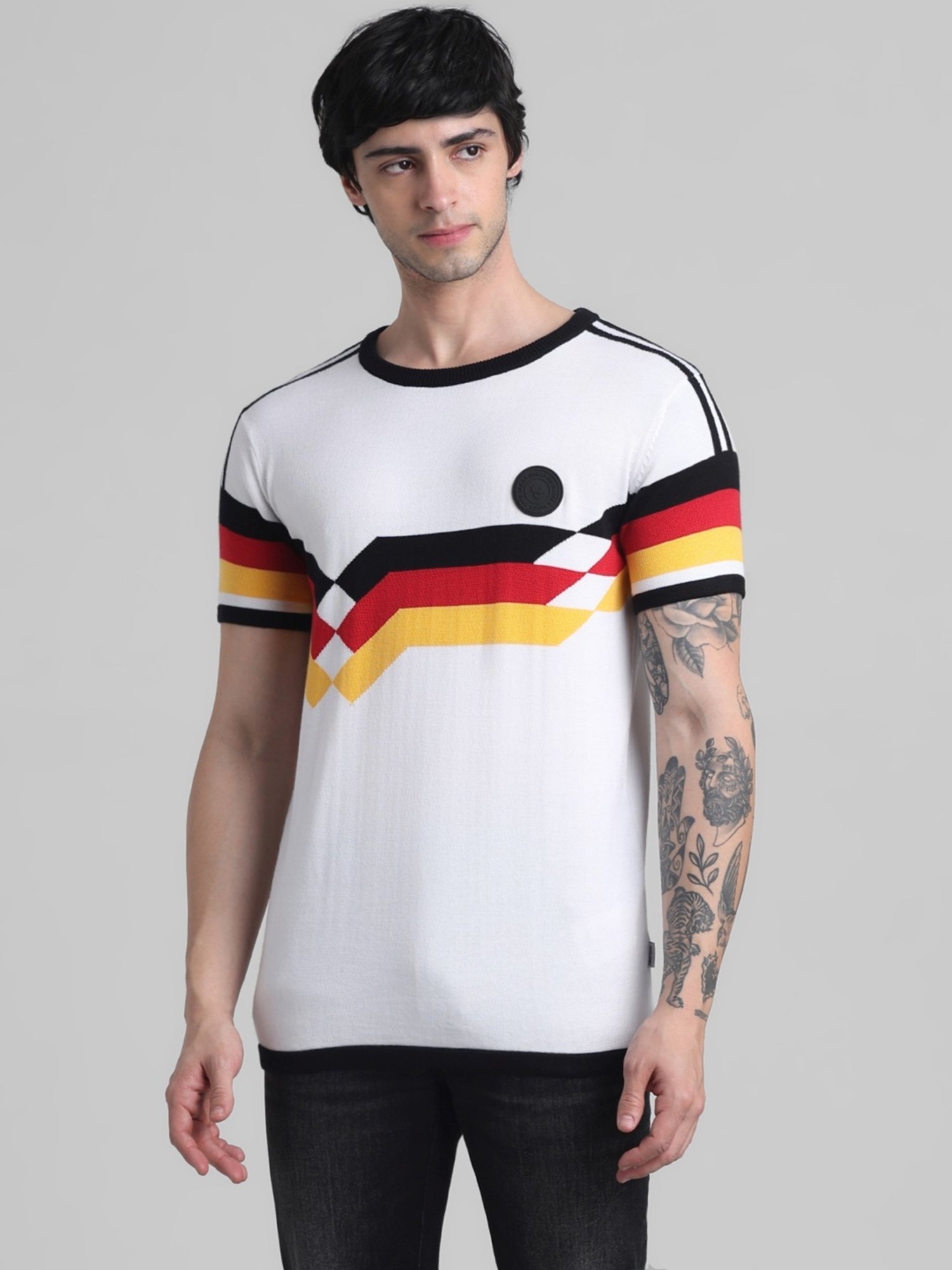 Duke Wine Self Striped Sweater