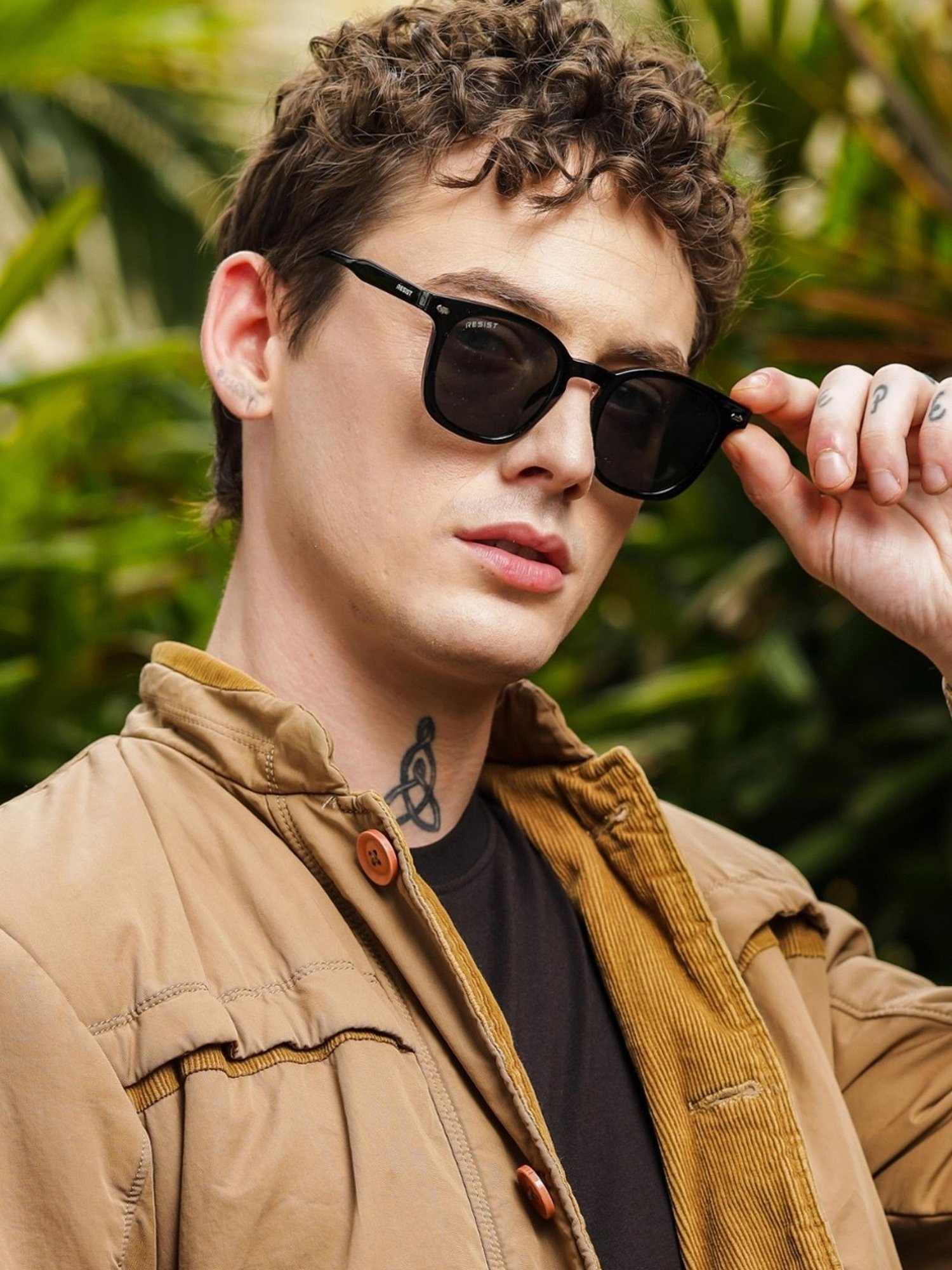 Resist Eyewear Black Wayfarer uv protected Unisex Sunglasses