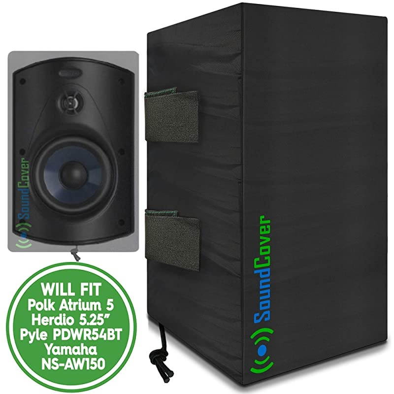 Compact Outdoor Speaker Covers - Protection & Storage Bags fit Klipsch Kho-7, Polk Atrium 5, Herdio 5.5" & Pyle 5.5 Bluetooth Speakers - (MAX Size: Height 10.4" X Width 6.7" X Depth 8.3")