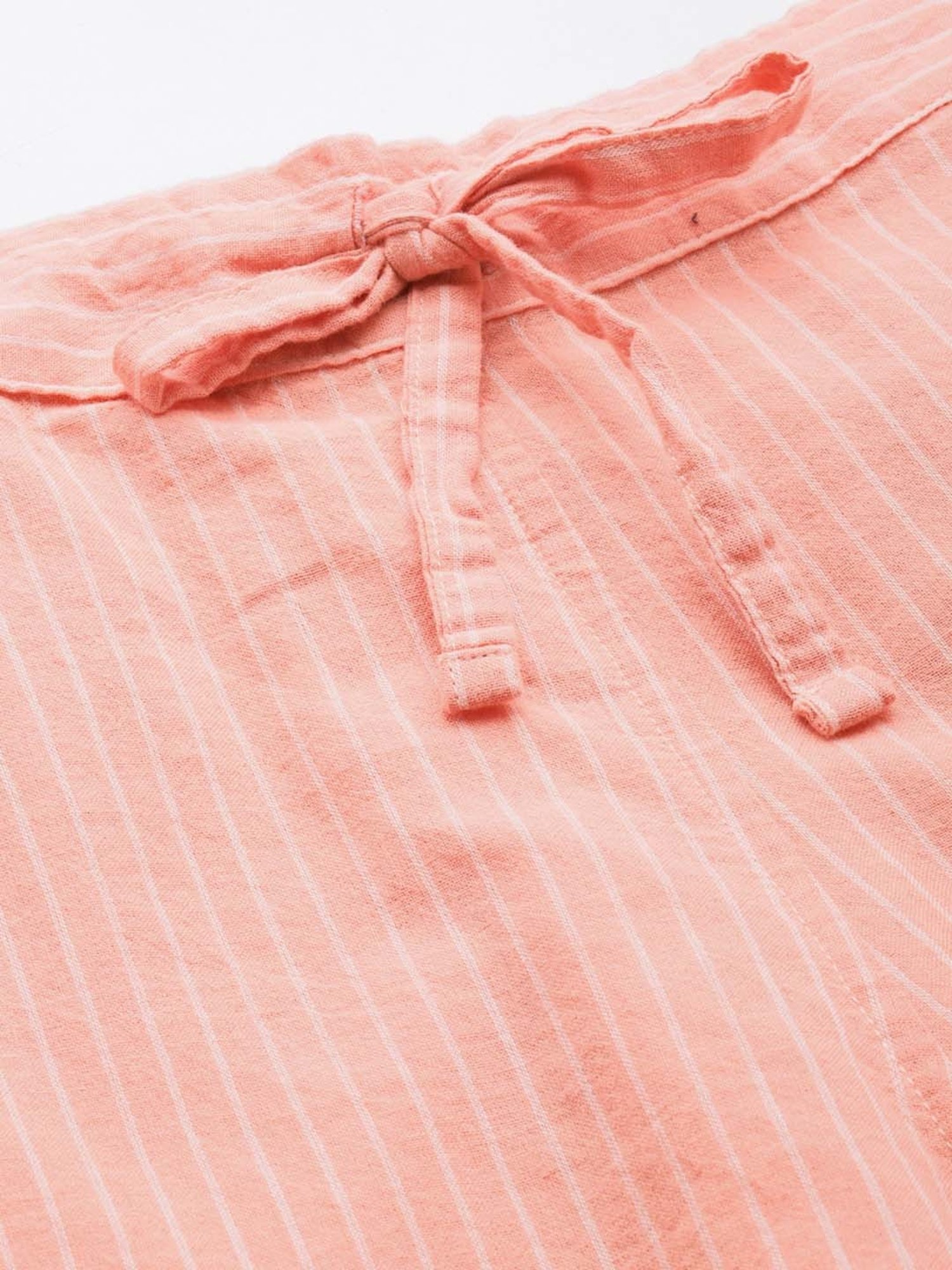 Clt.s Peach Cotton Embroidered Kurta Palazzo Set