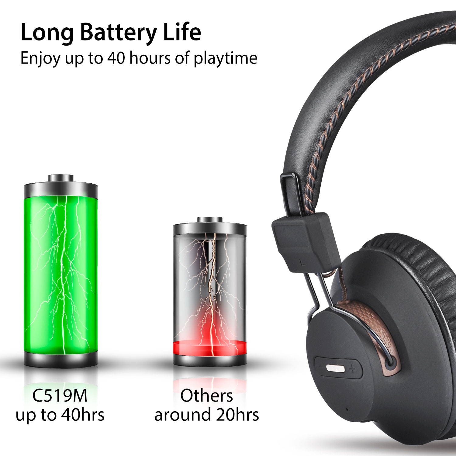 Avantree Bluetooth 5.0 USB C Audio Transmitter & Wireless Gaming Headphones Set for Nintendo Switch, PC Desktop Computer, Plug & Play, Chat & Music Simultaneously, No Delay, 40hrs Play Time - C519M