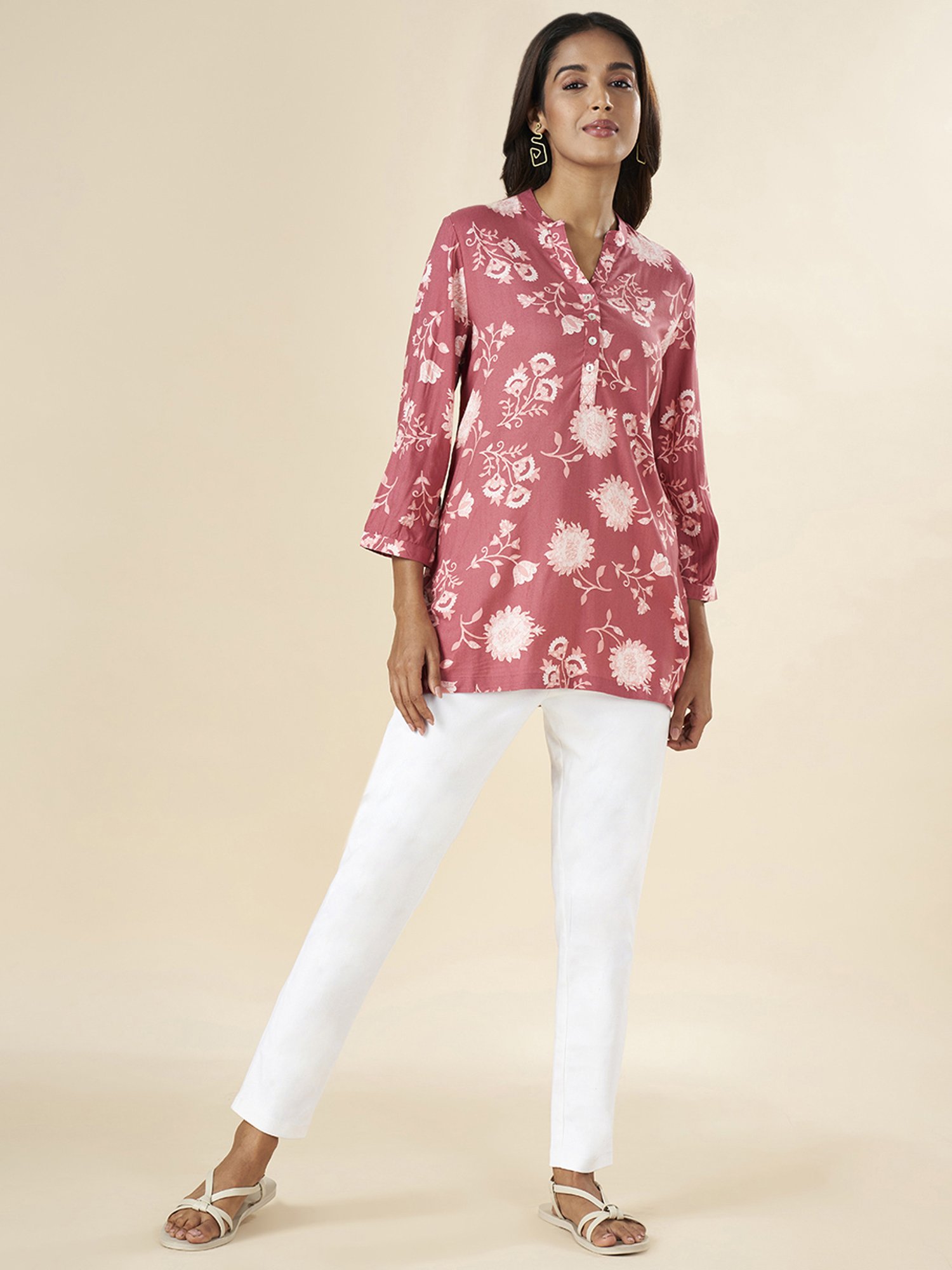 Akkriti by Pantaloons Pink Printed Tunic