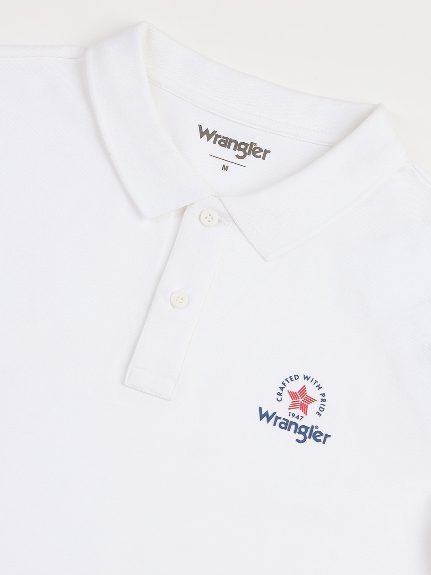Wrangler White Regular Fit Polo T-Shirt