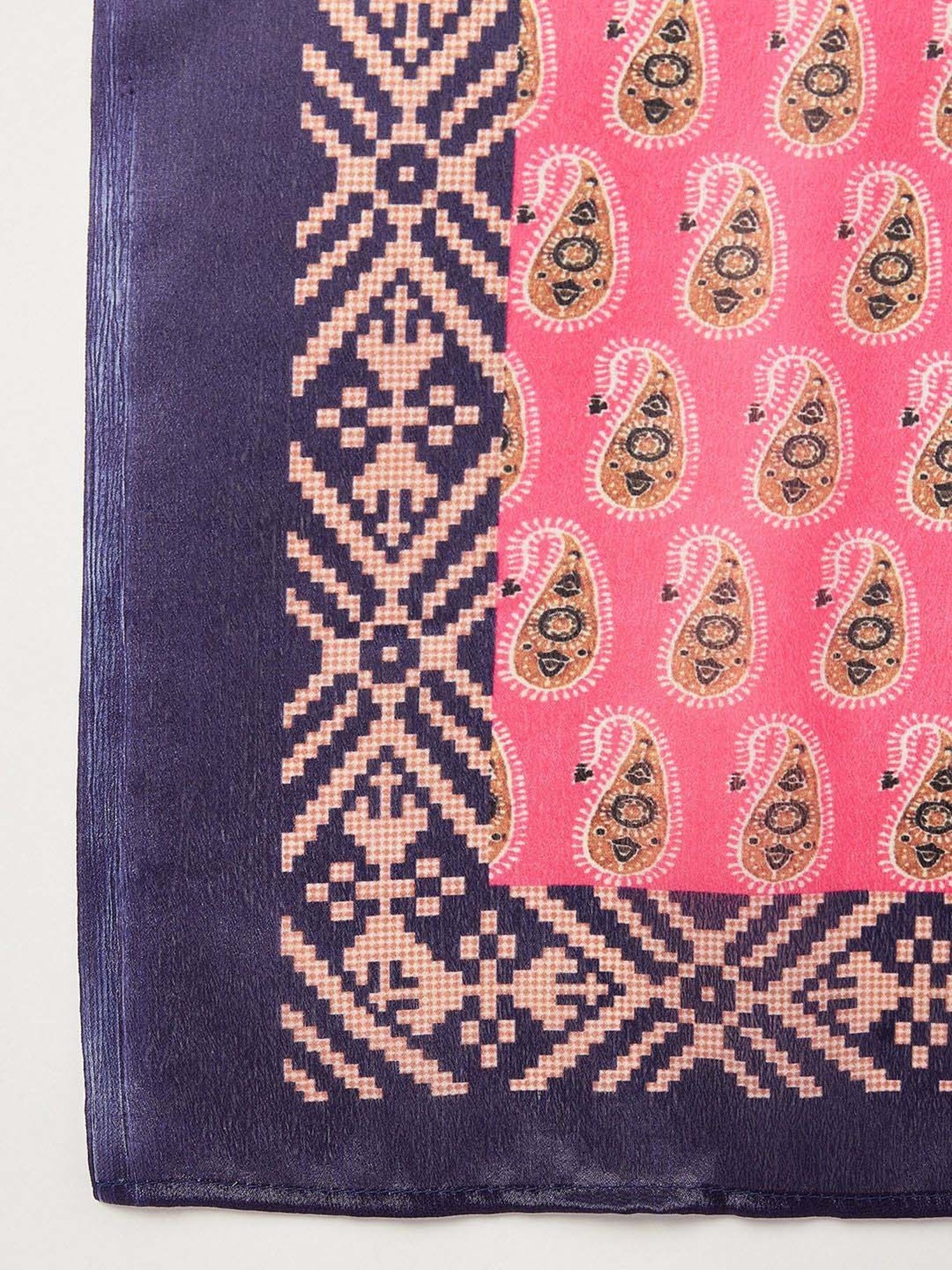 Inweave Pink & Yellow Printed Dupatta