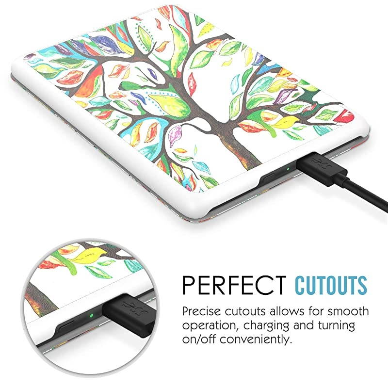 Case Compatible with K i n d l e Paper w h i t e (10th Generation, 2018 Releases), Standing Origami Slim Case Cover with Auto Wake/Sleep Fits K i n d l e Paper w h i t e E-Reader - Lucky Tree