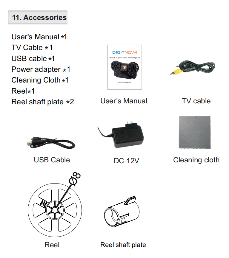 8mm & Super 8 Reels to Digital MovieMaker Film Sanner Converter, Pro Film Digitizer Machine with 2.4" LCD, Black (Convert 3 inch and 5 inch 8mm Super 8 Film reels into Digital) with 32 GB SD Card
