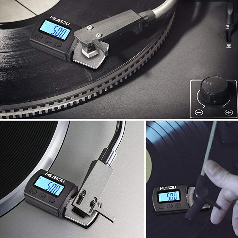 Digital Turntable Stylus Force Scale Gauge 001g Blue LCD BacklightTracking Force Pressure GaugeScale for Tonearm Phono Cartridge