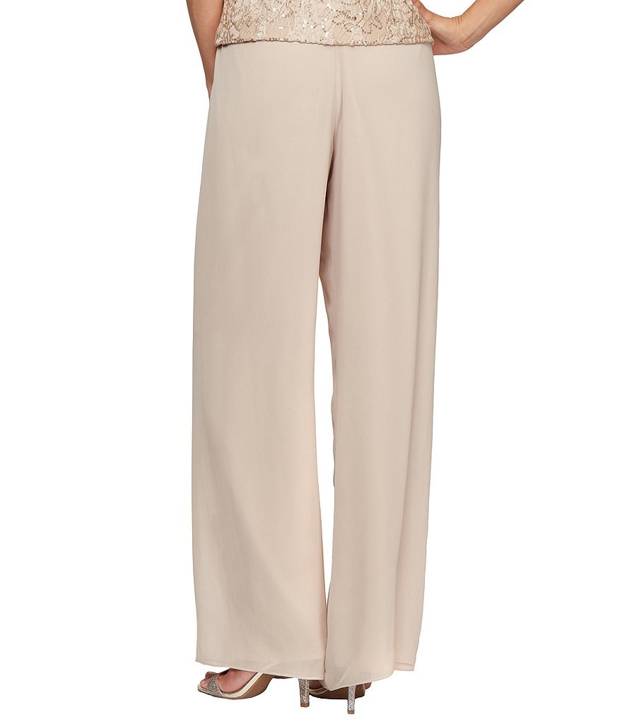 Alex Evenings Wide Leg Chiffon Pant