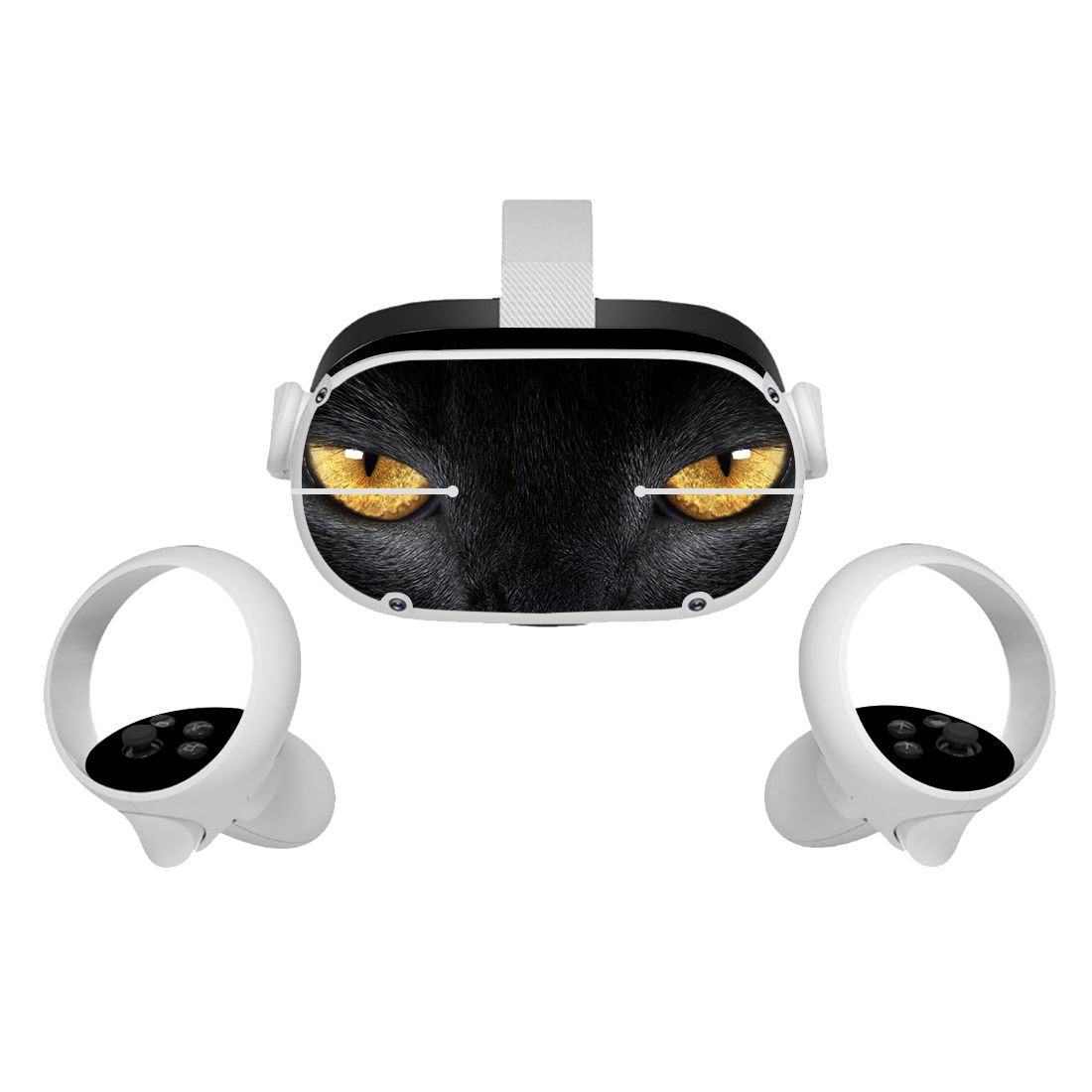 Amify Vinyl Skin Sticker for Oculus Quest 2 VR Headset Controller PVC Decals Cute Cartoon Wrap Cover for Oculus Quest 2 Accessories