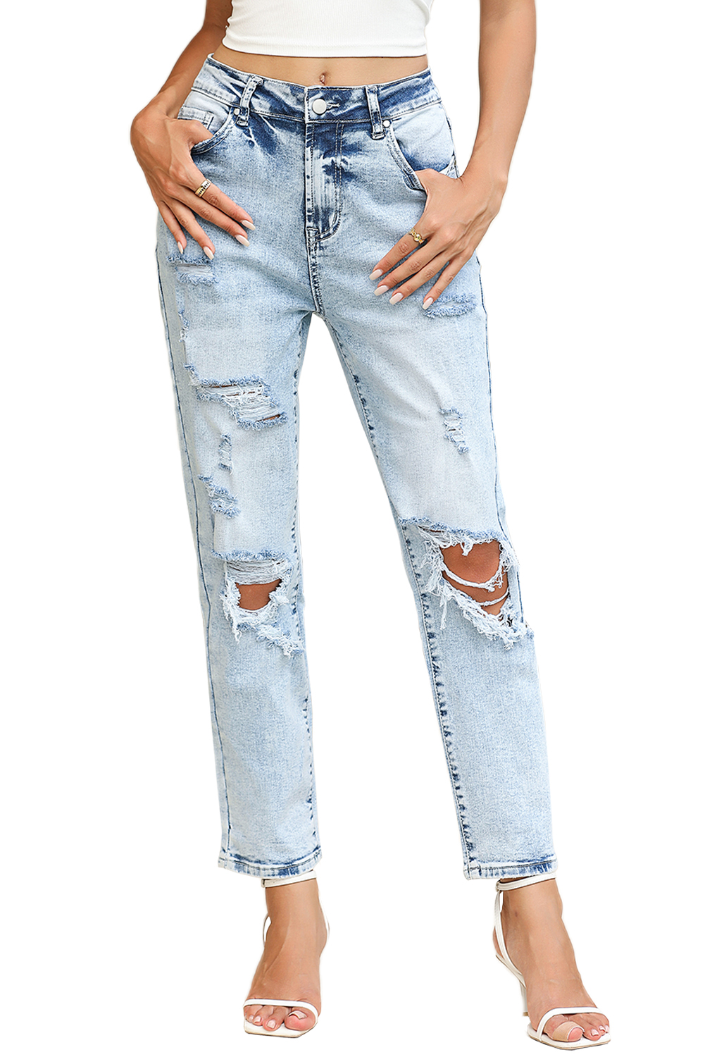 Liverpool Los Angeles Gia Glider Crop Cut Hem Stretch Twill Pull-On Jeans