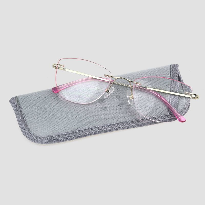 Women's Cateye Blue Light Filtering Square Glasses - A New Day™ Pink