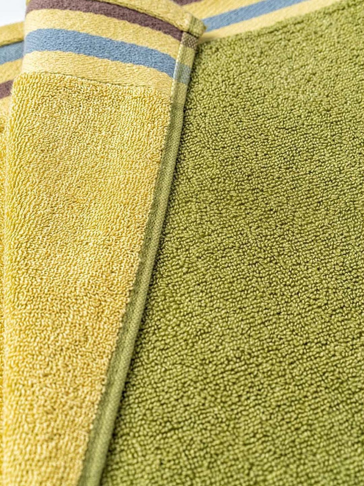 DDECOR Live beautiful Green & Yellow Cotton 500 GSM Hand Towels - Set of 2