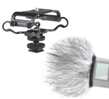 Movo Audio Enhancement Kit for the Zoom H4n, H5, H6, Tascam DR-40, DR-05, DR-07 & Similar Recorders (Includes Shockmount & Windscreen)