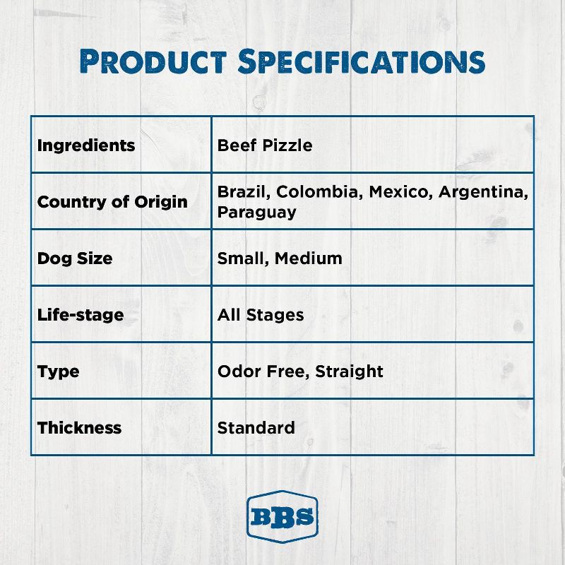 Best Bully Beef Sticks Rawhide Dog Treats - 12pk