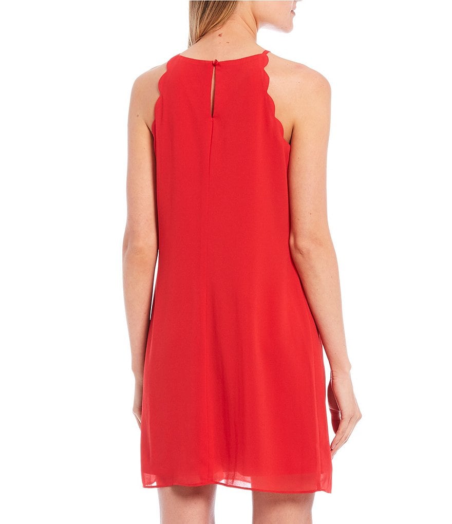 I.N. San Francisco Scalloped Shift Dress