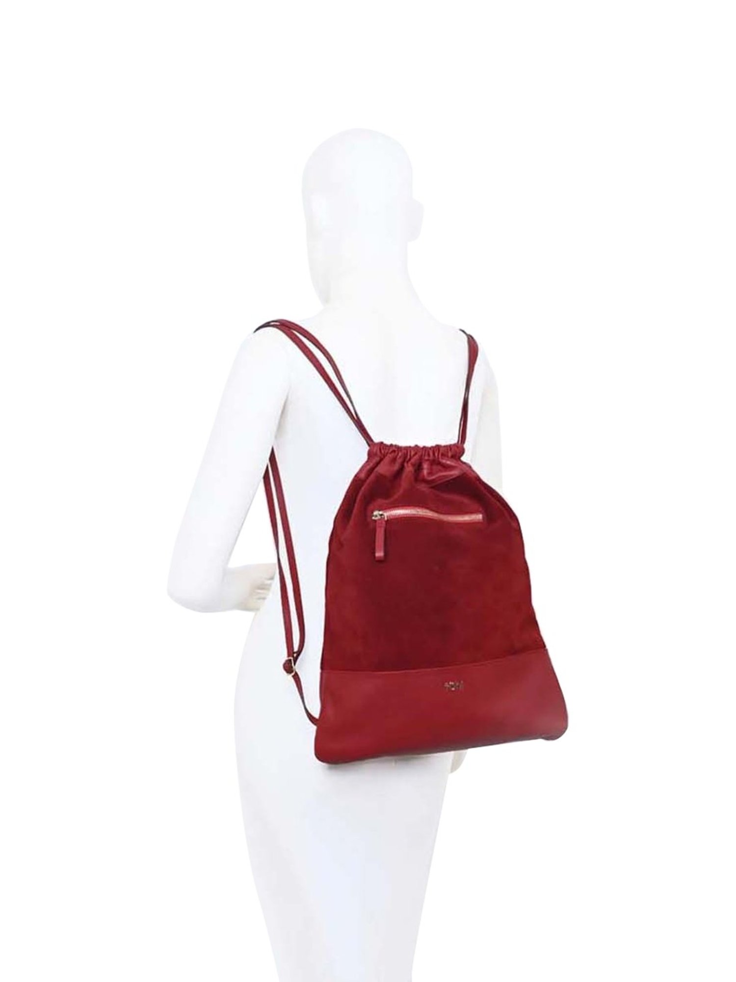 Tohl Red Leather Medium Backpack