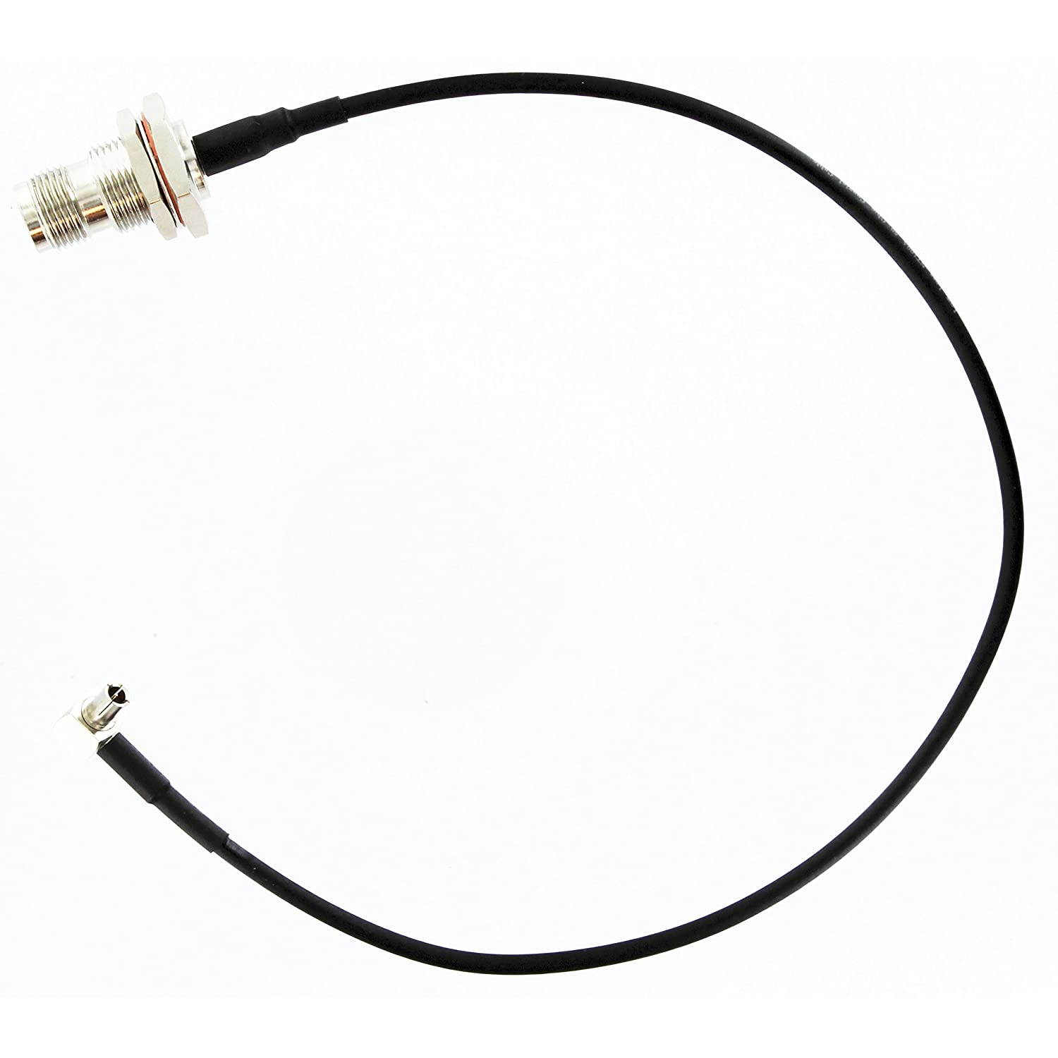 MPD Digital TS9(RA)-TNCf-12in TS-9 Right Angle to TNC Female Bulkhead 3G 4G GMS Satellite Adapter Pigtail | TS9 Cnt100/LMR100 Dual Shielded Coaxial Cable LTE Antenna Adapter
