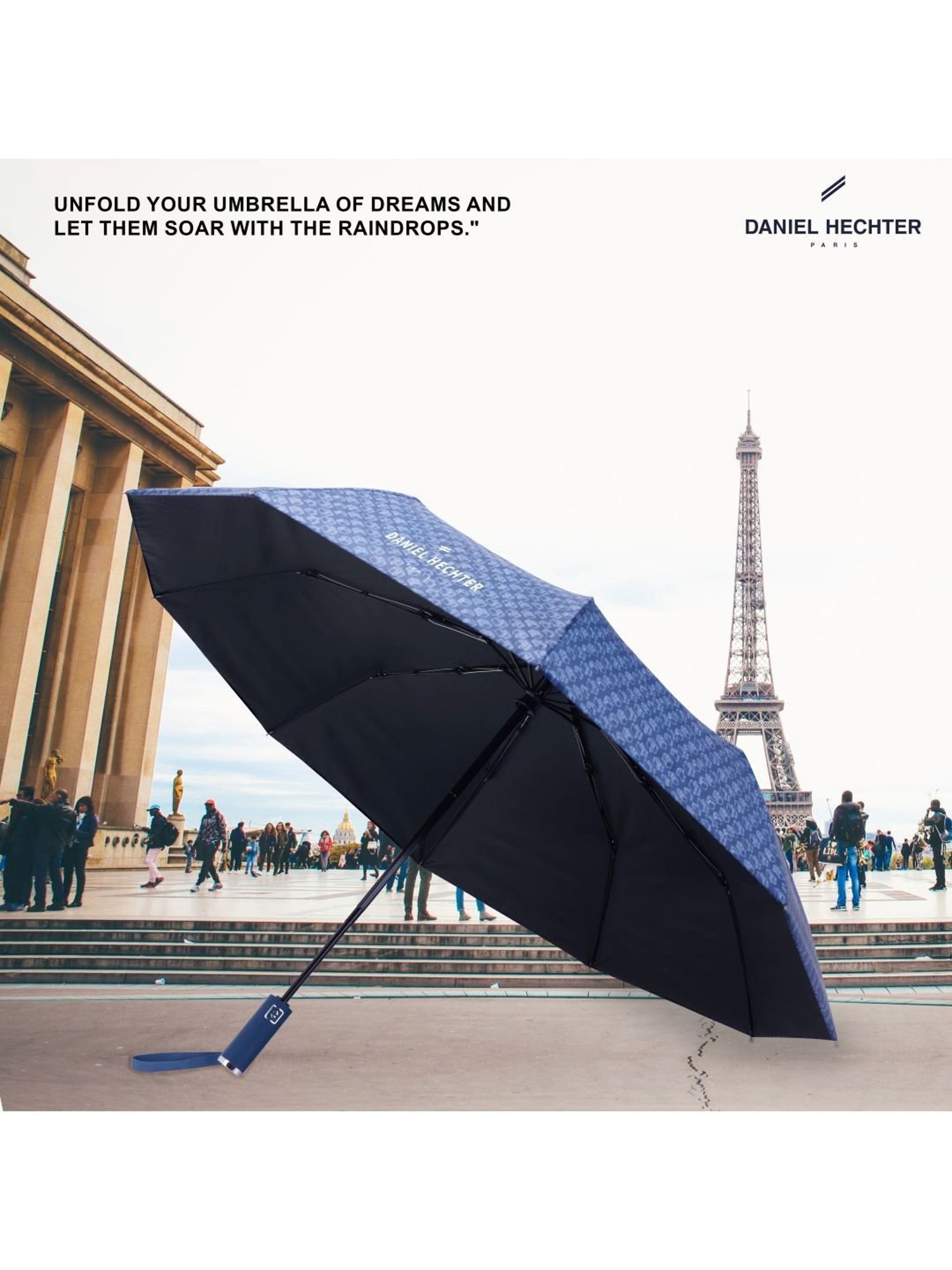 Daniel Hechter Auto Open & Close UV Protection Navy Umbrella
