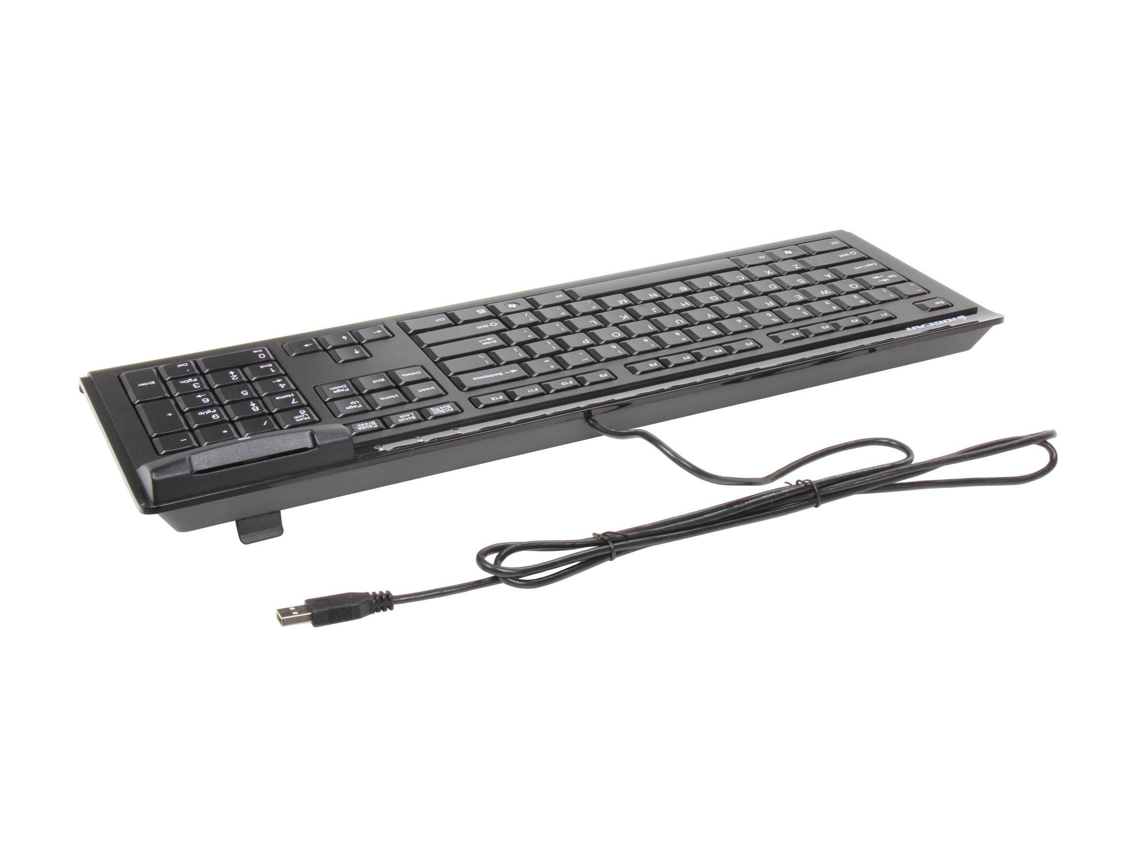 IOGEAR GKBSR201 Black Wired Keyboard With Integrated Smart Card Reader