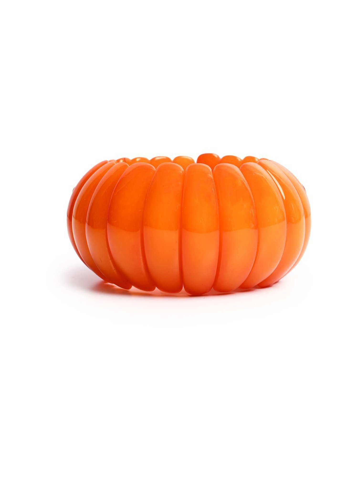 IMLI STREET Orange Artificial Beaded Stretchable Bracelet for Women