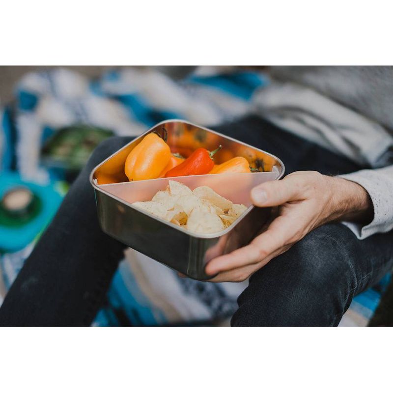 U-Konserve To-Go Stainless Steel Food-Storage Container Bento Square 50oz - Ocean Plastic Lid