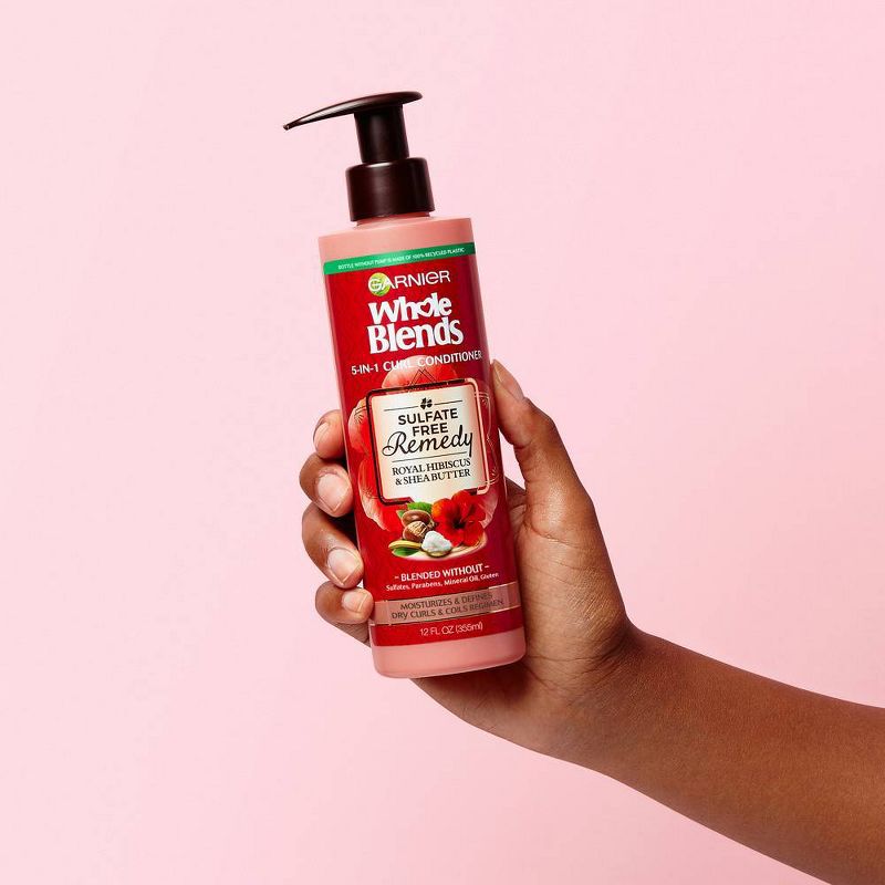 Garnier Whole Blends Sulfate Free Remedy Hibiscus and Shea Conditioner Dry Curls - 12 fl oz