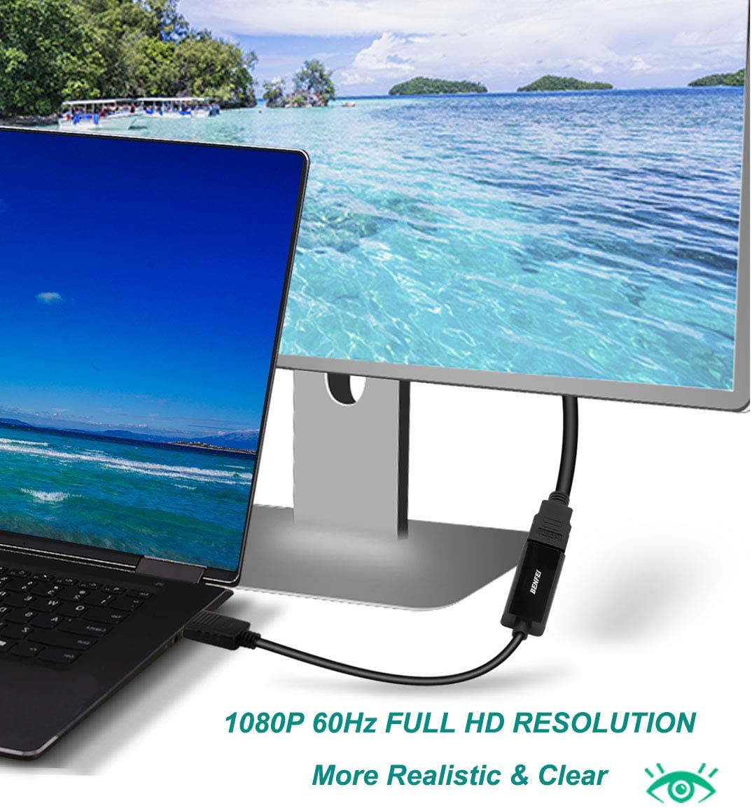 DisplayPort to HDMI,  Gold-Plated DP Display Port to HDMI Adapter (Male to Female) Compatible for Lenovo Dell HP and Other Brand