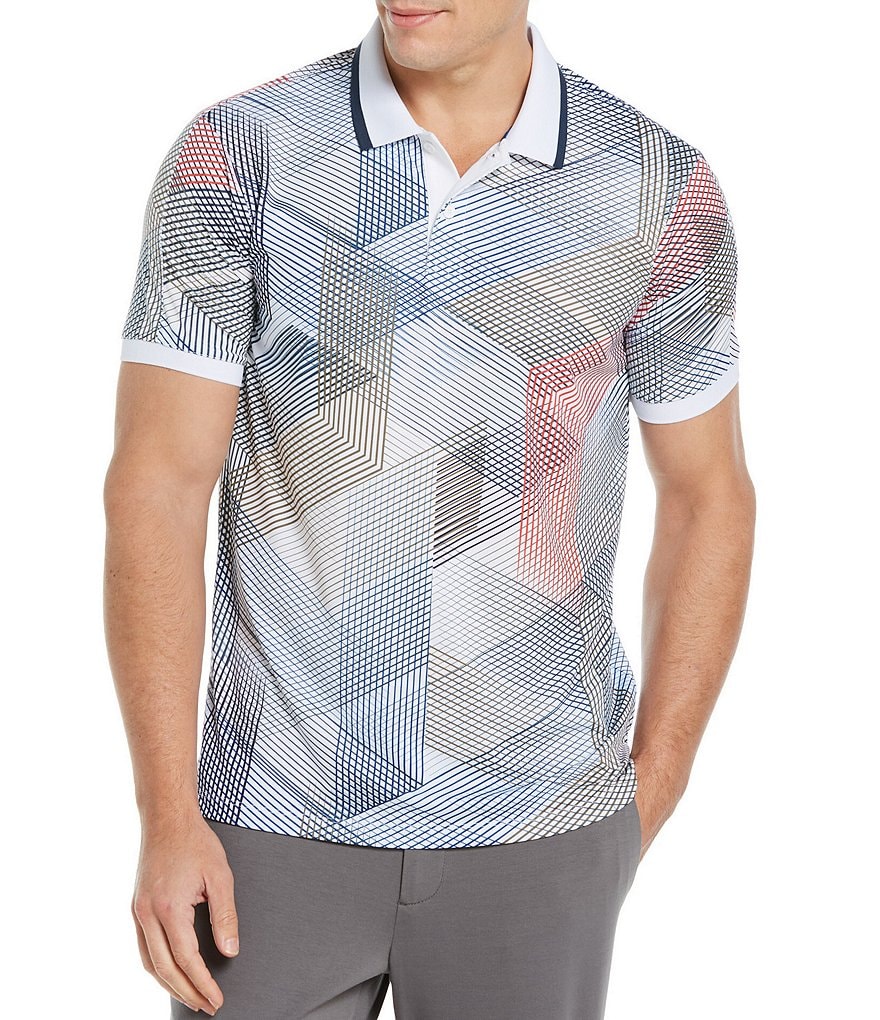 Polo Ralph Lauren Classic-Fit Multi-Color Stripe Mesh Short-Sleeve Polo Shirt