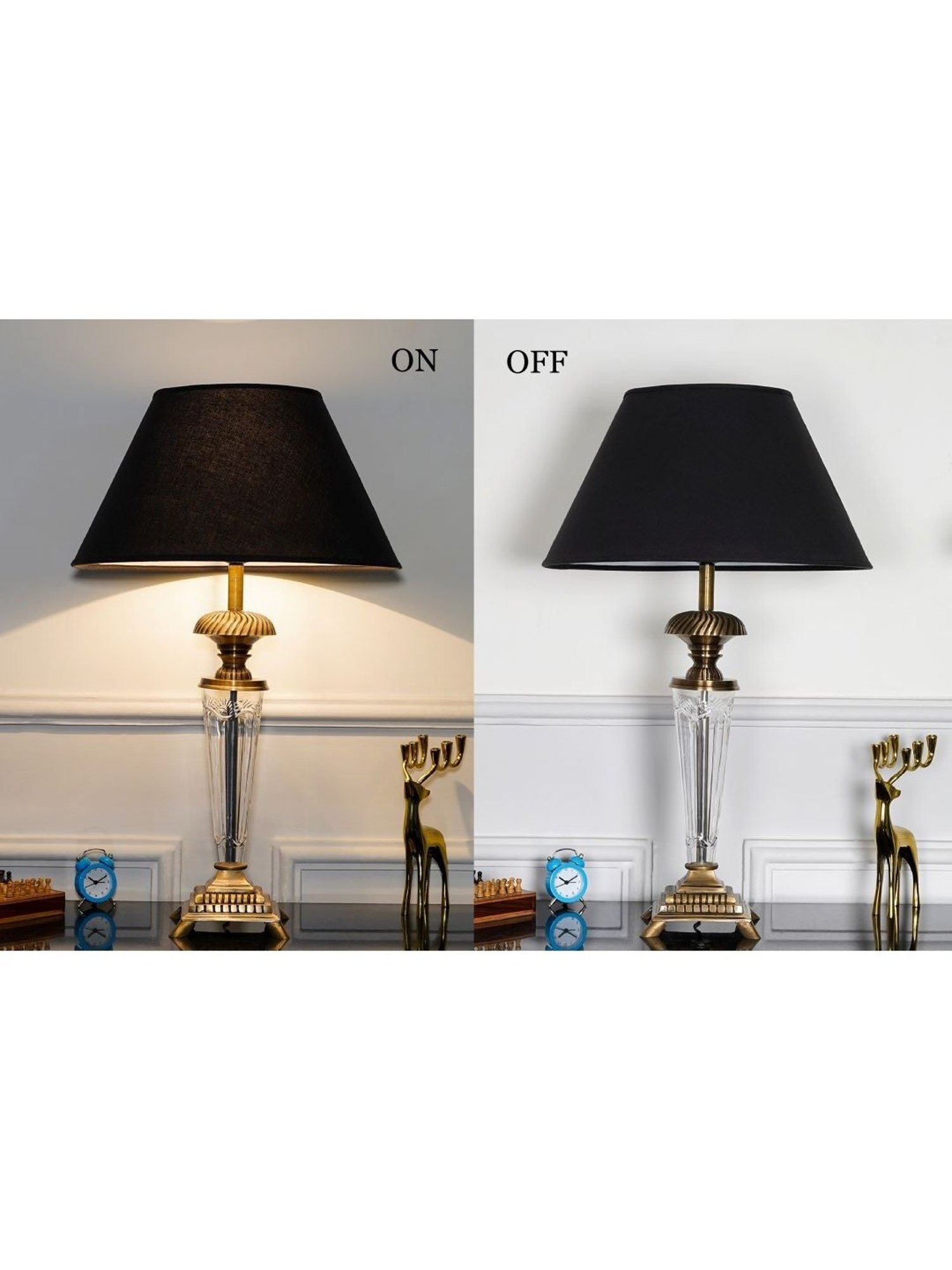 Kapoor Lamp Shades Brass Antique & Black Brass Provence Cotton Shade Table Lamp