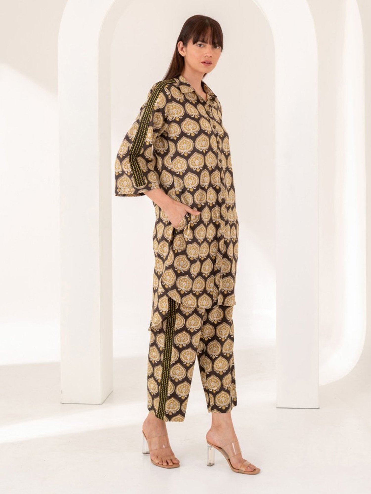 Kameez By Pooja Brown Shirt with Pant