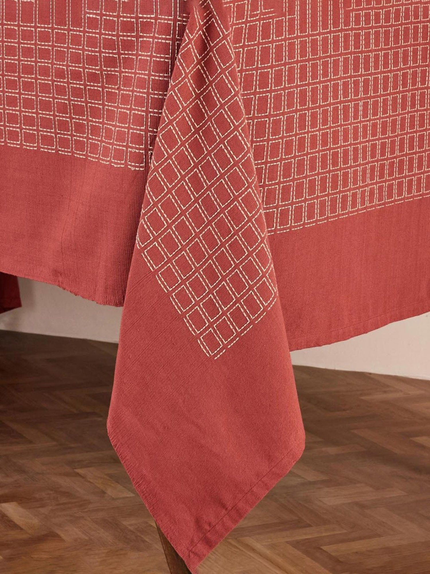 Fabindia Rust Cotton 70 TC 200 GSM Drithi Table Cover - Set of 4