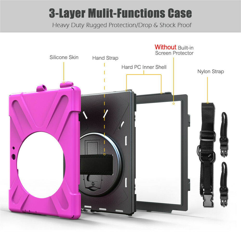 Werleo Surface Pro 6 Case Surface Pro Case 2017 Heavy Duty Full-Body Rugged Protective Case Cover with Kickstand Hand Strap for Microsoft Surface Pro 6 2018 / Surface Pro 5 2017 / Surface Pro 4 2015