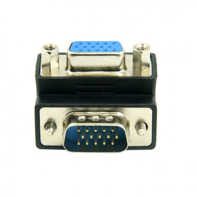Jimier 270 Degree Right Angled VGA SVGA 15pin Male To Female extension Adapter DB-002-DN