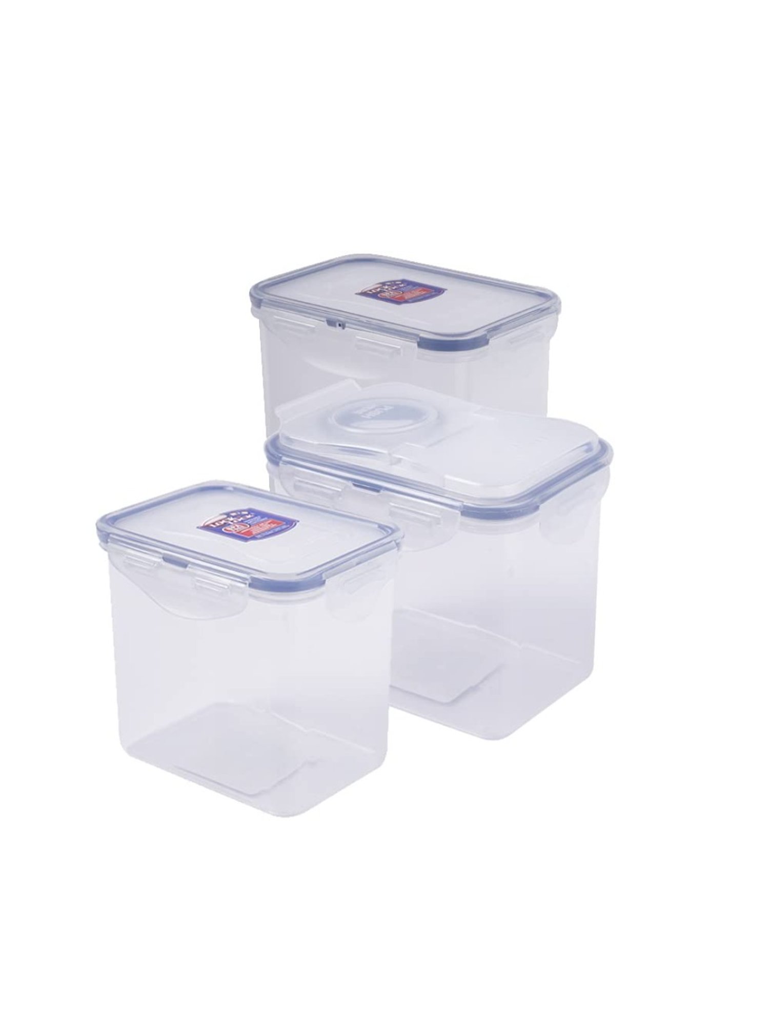Lock & Lock Transparent Plastic Airtight Food Storage Containers - Set of 3