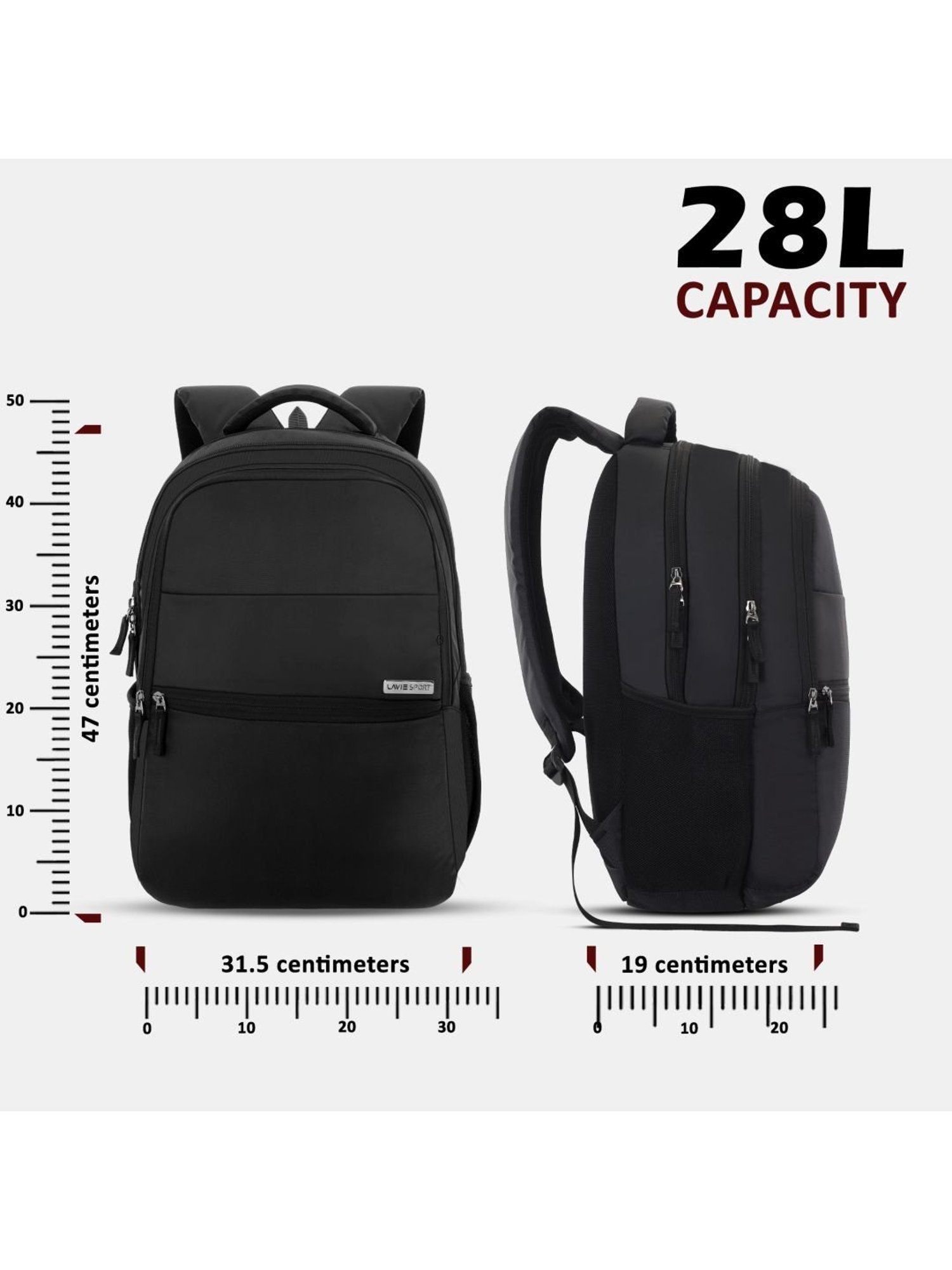 LAVIE SPORT Black Solid Laptop Backpack